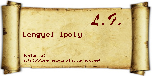Lengyel Ipoly névjegykártya